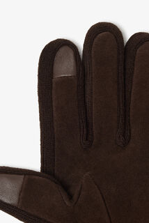 Gants en maille et su&egrave;de