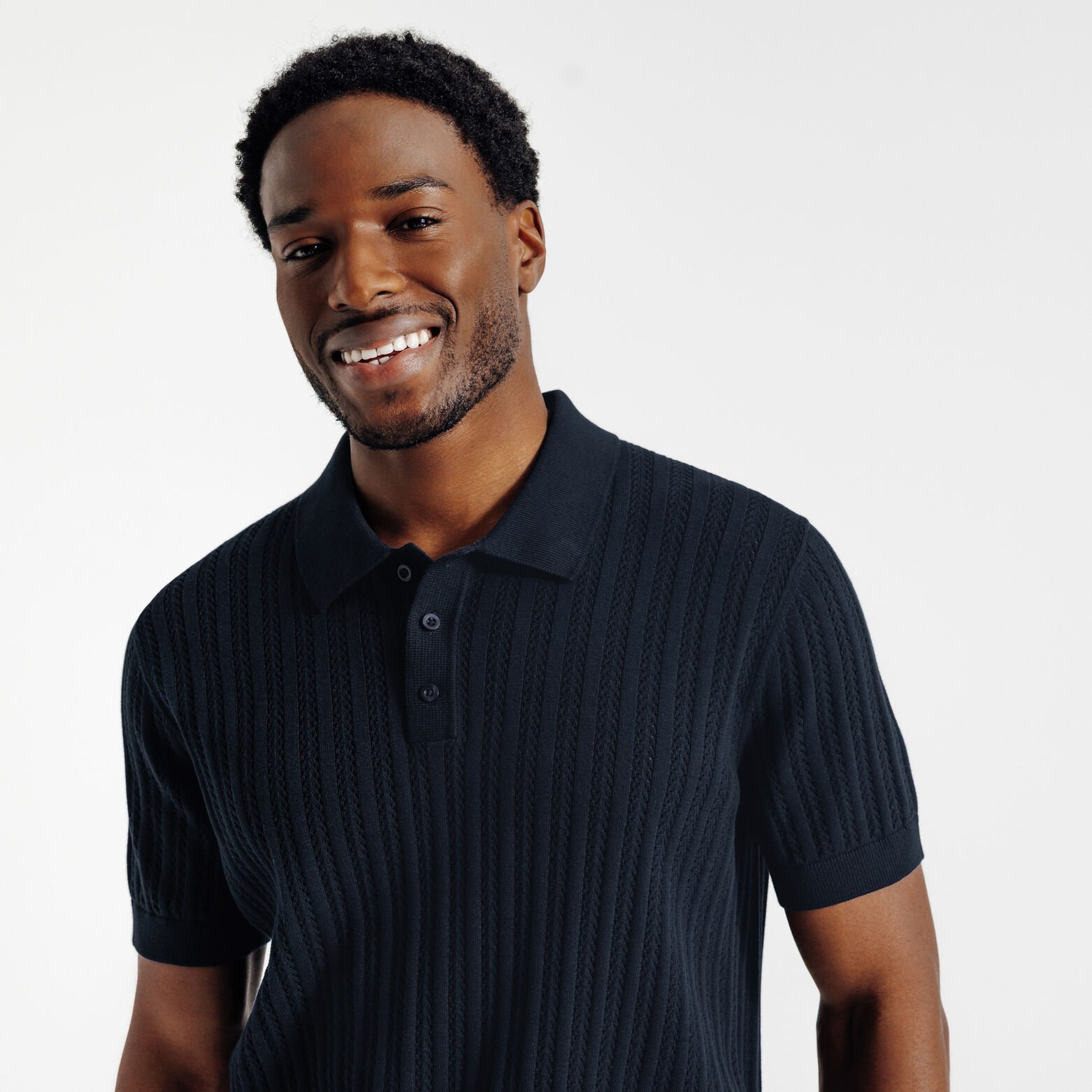 Polo en maille manches courtes jeux de points