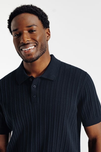 Polo en maille manches courtes jeux de points