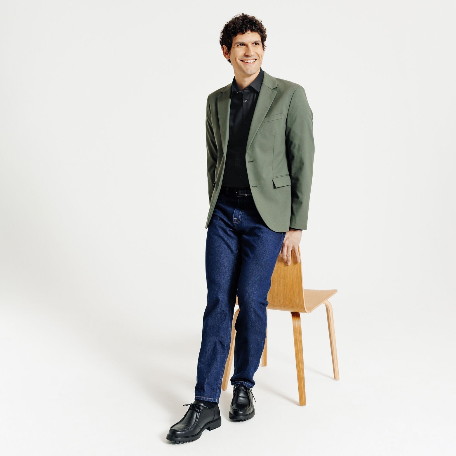 Slim effen strijkvrij hemd in katoen