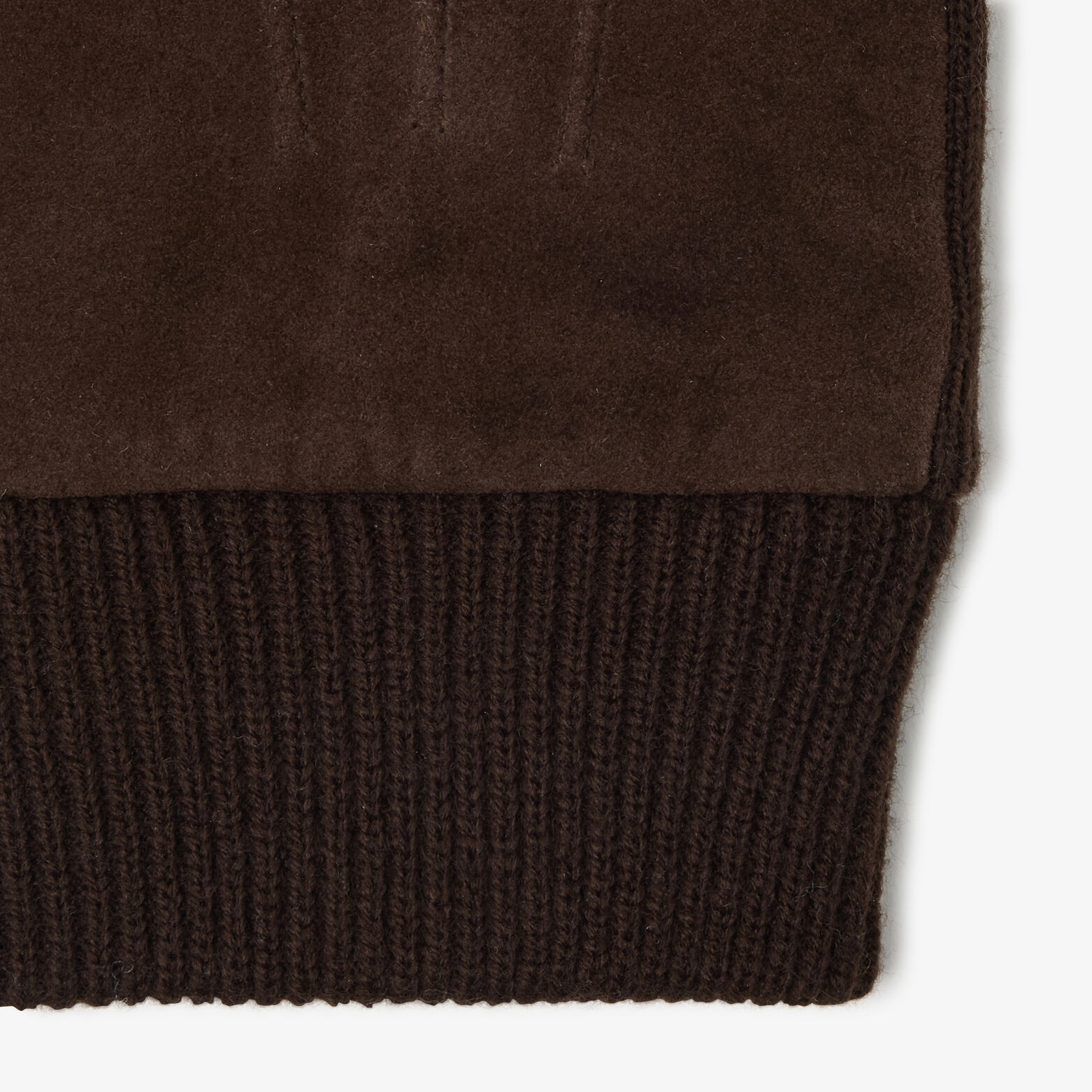 Gants en maille et suède