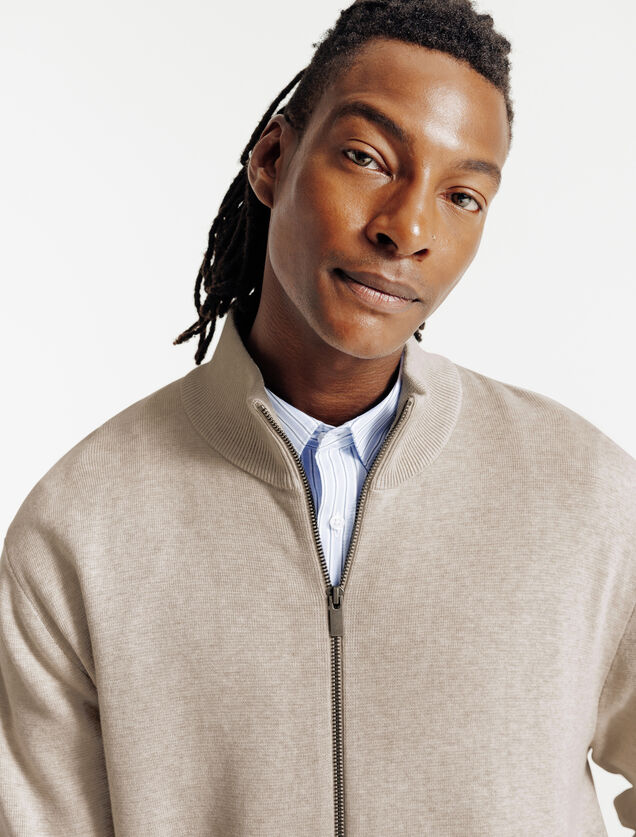 Gilet zipp&eacute; col montant