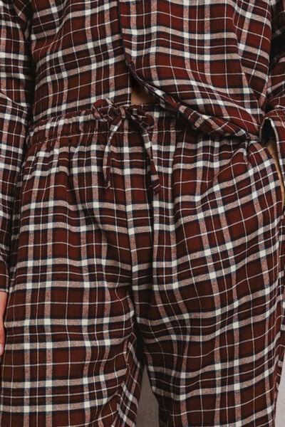 Ensemble pyjama en flanelle &agrave; carreaux
