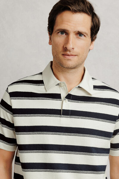 Polo ray&eacute; col chemise