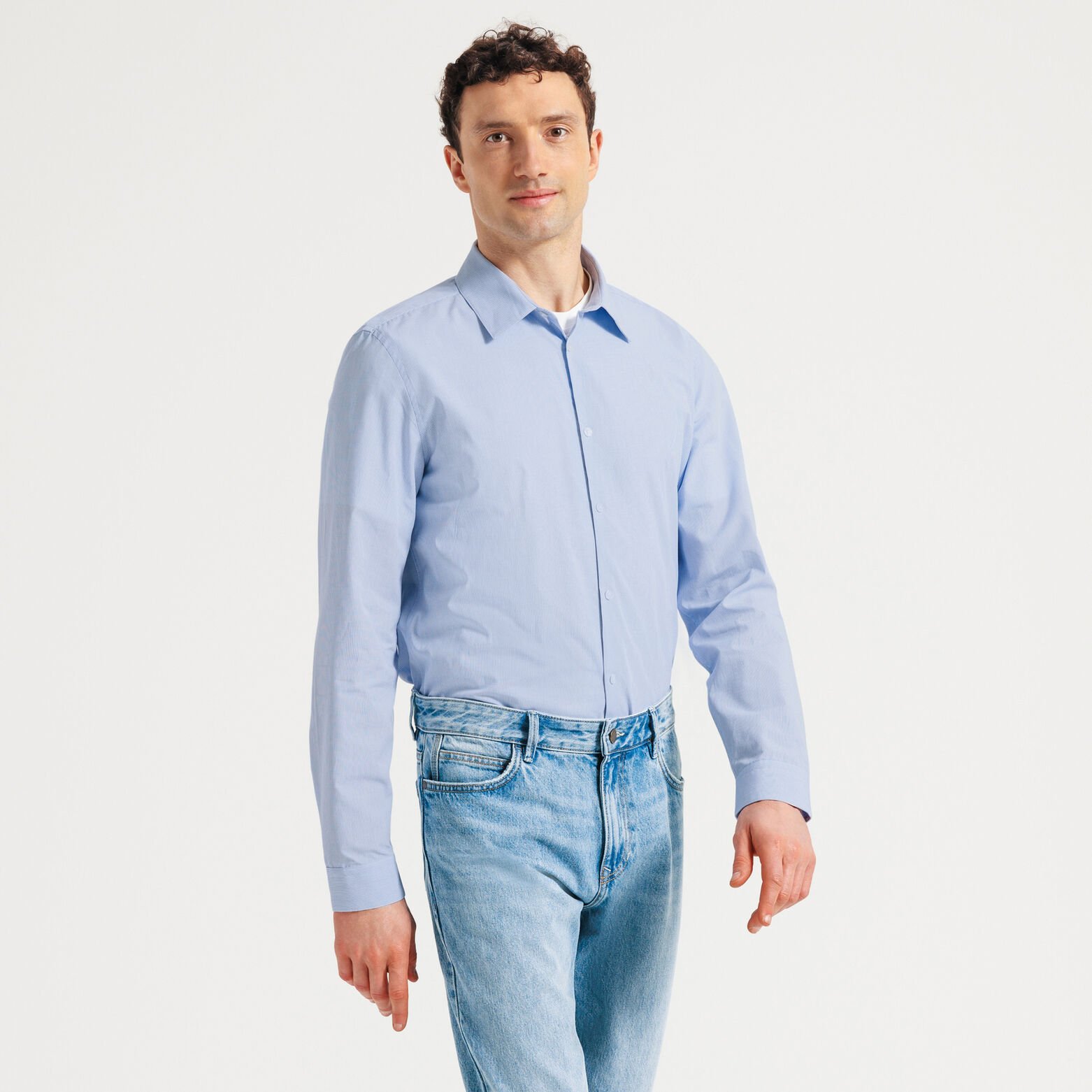 Chemise regular carreaux en coton