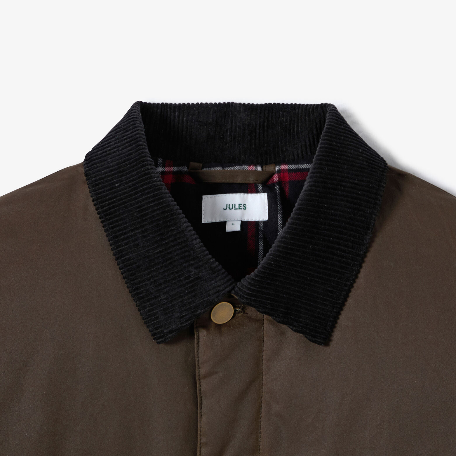 Blouson col chemise en velours coton wax&eacute;