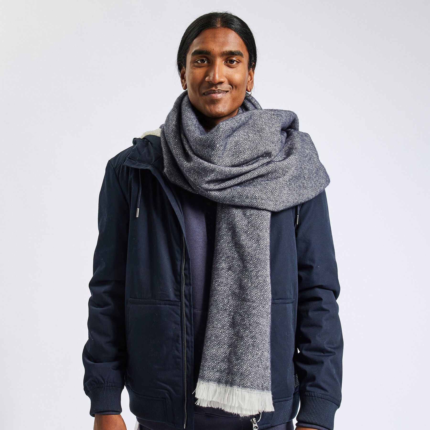 Coffret écharpe fantaisie Bleu foncé | Jules