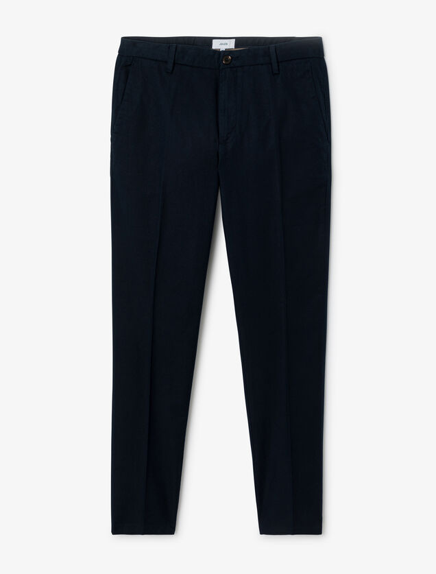 Pantalon droit m&eacute;lange coton lin