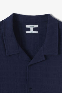 Regular fit hemdje in jacquardkatoen