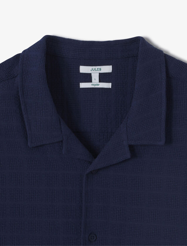 Regular fit hemdje in jacquardkatoen