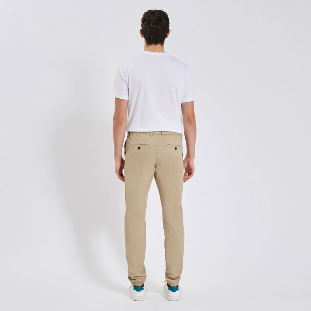 Pantalon chino bas et taille élastiqués