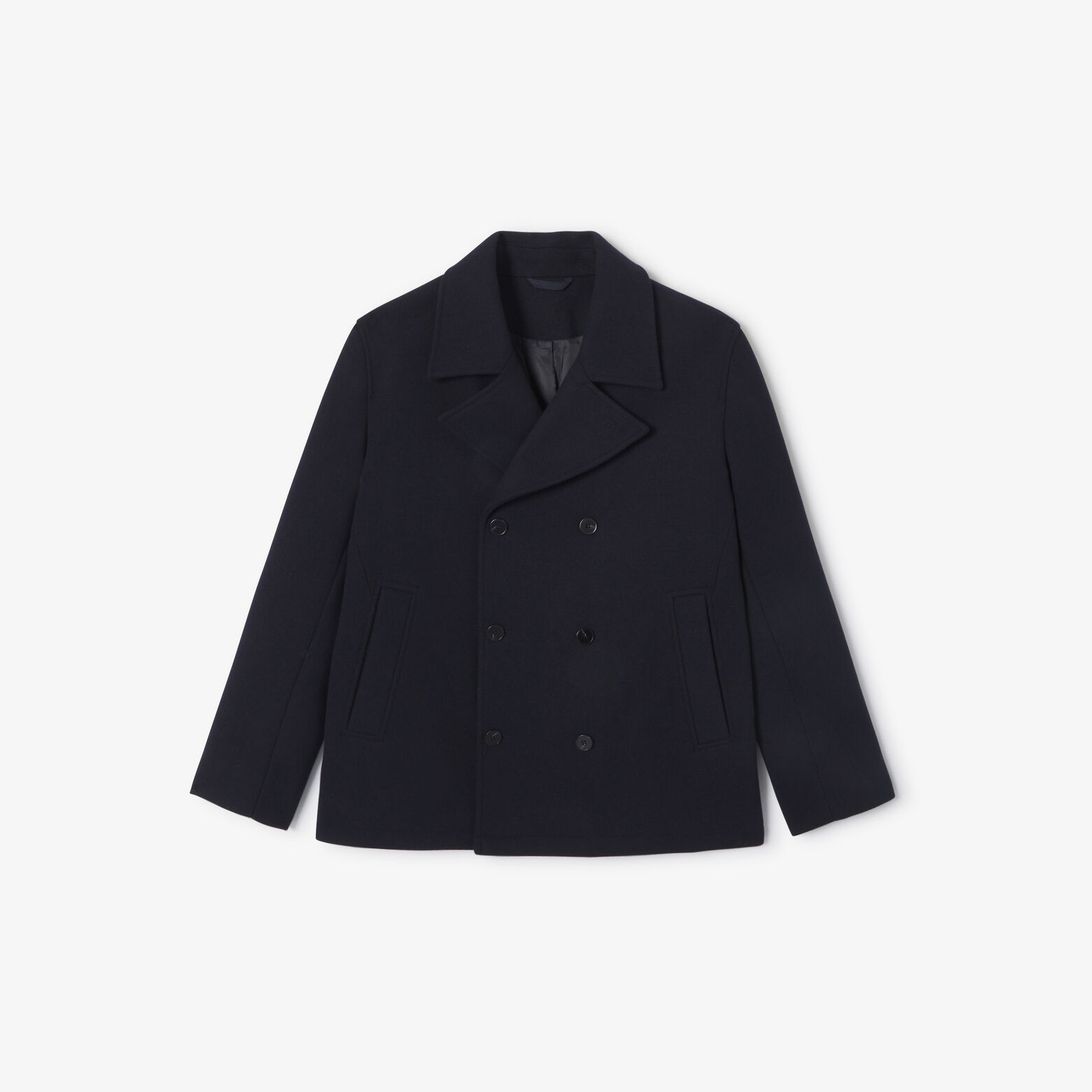 Korte mantel gekruiste knoopsluiting