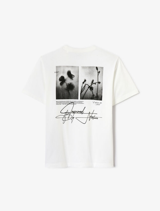 T-shirt met gebloemde print voor- en achteraan