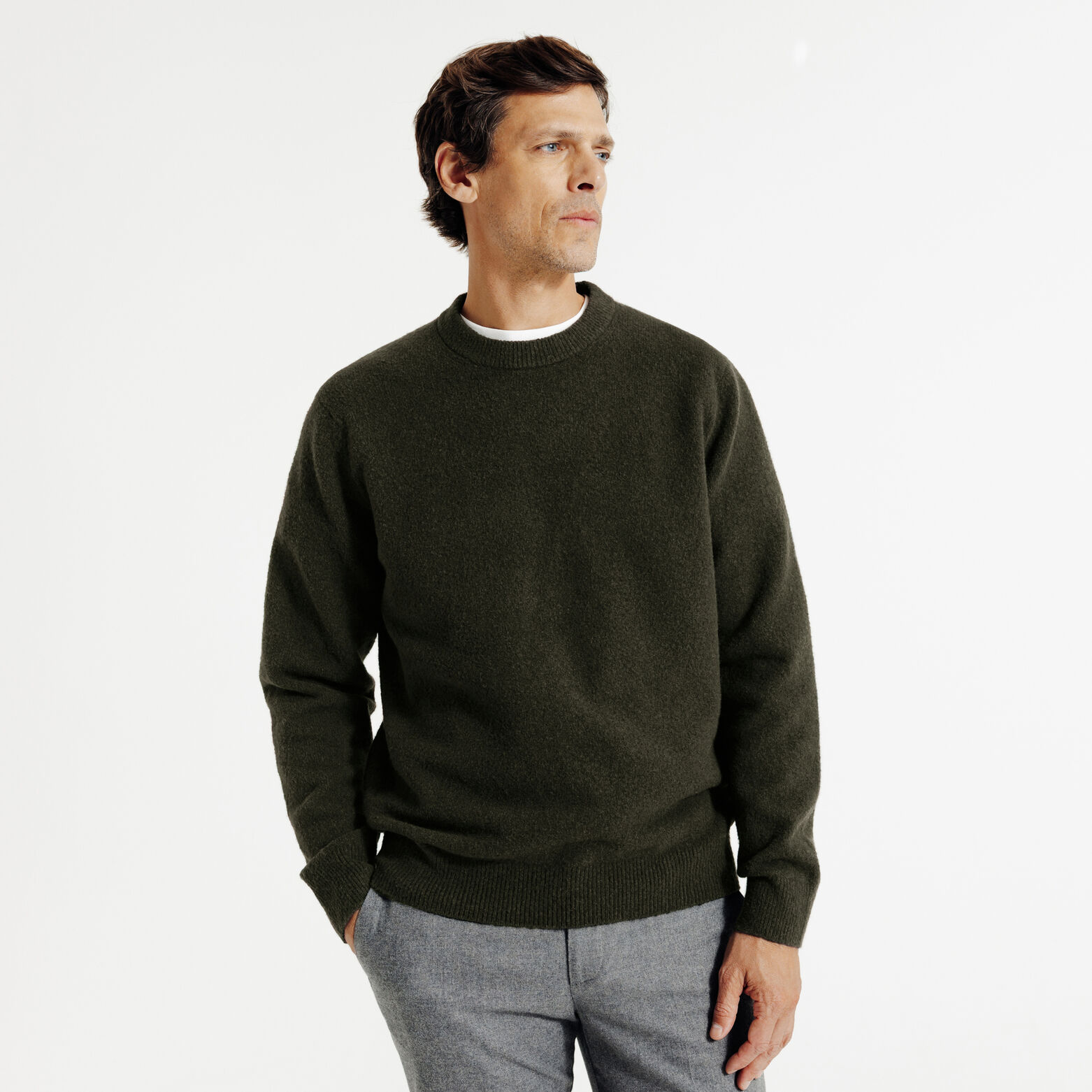 Pluizig trui ronde hals