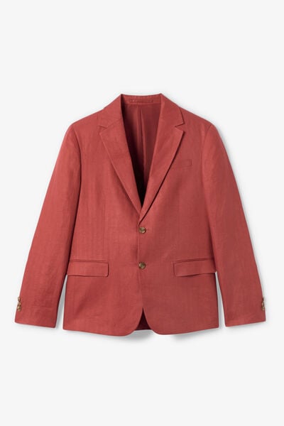 Veste de costume confort motif chevron 100% lin