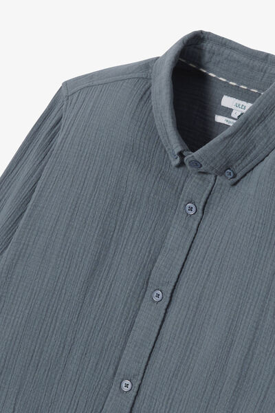 Hemd in katoengaas met klassieke kraag