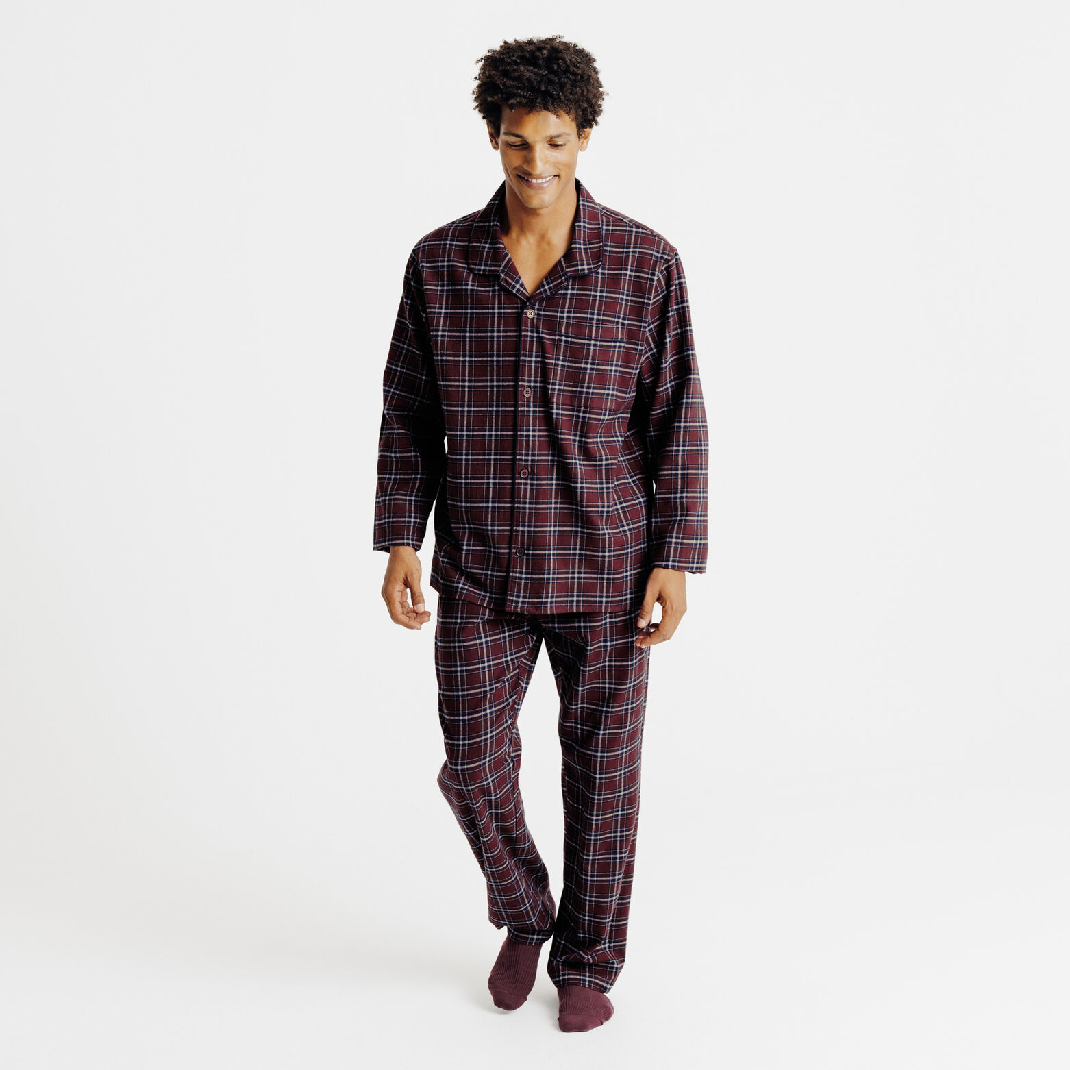 Ensemble pyjama en flanelle à carreaux Rouge Jules