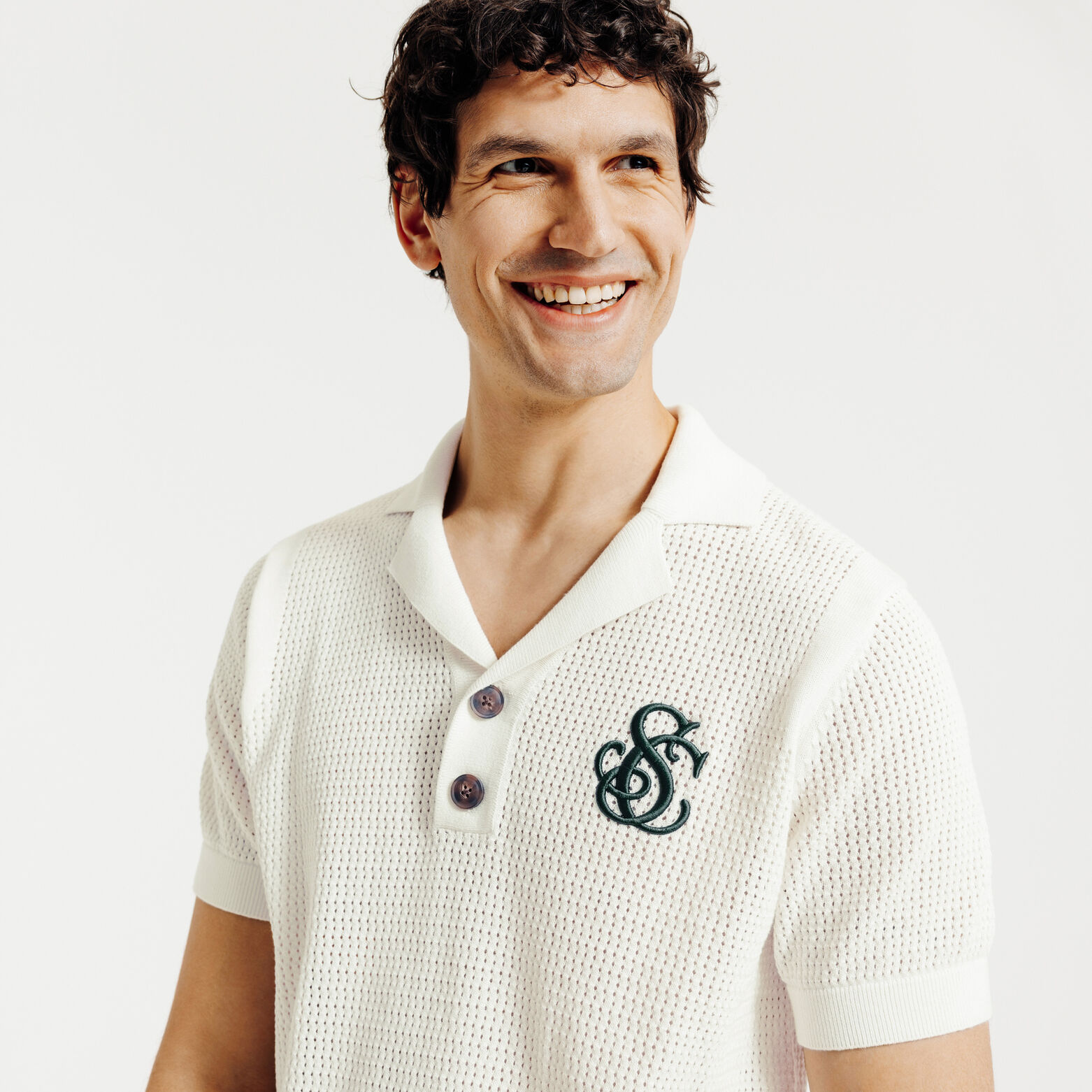 Polo korte mouwen in tricot met borduursel