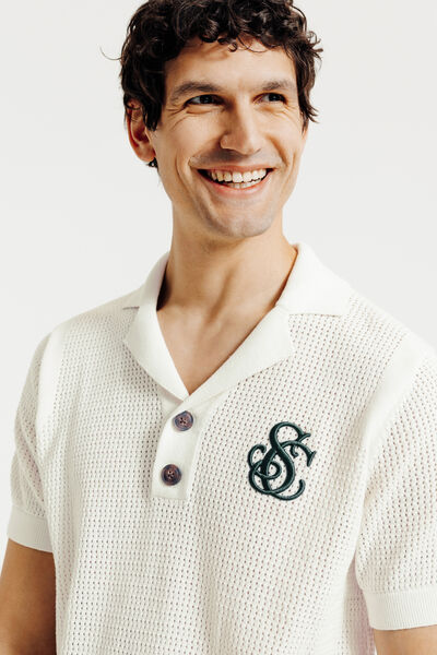Polo korte mouwen in tricot met borduursel