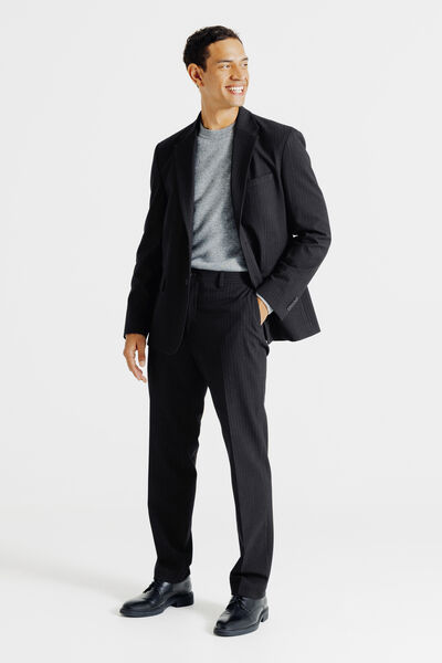 Gestreept comfort fit kostuumvest