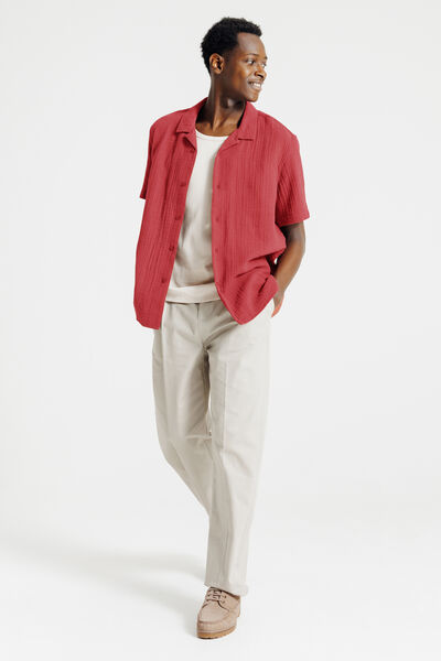 Chemisette en gaze de coton col requin