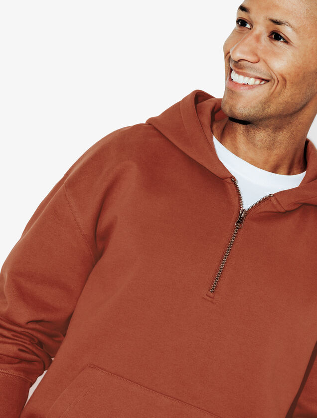 Sweater met kap en ritskraag