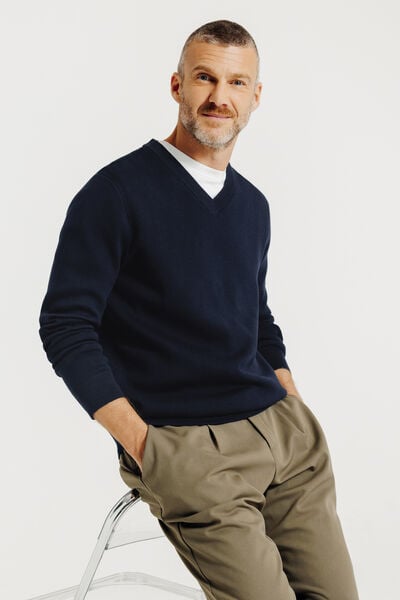 Pull Bleu fonc&eacute;