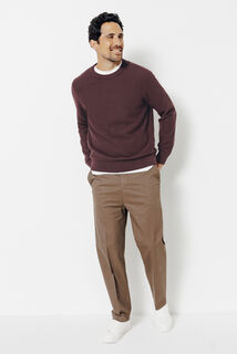 Trui ronde hals in fantasie stekenpatroon