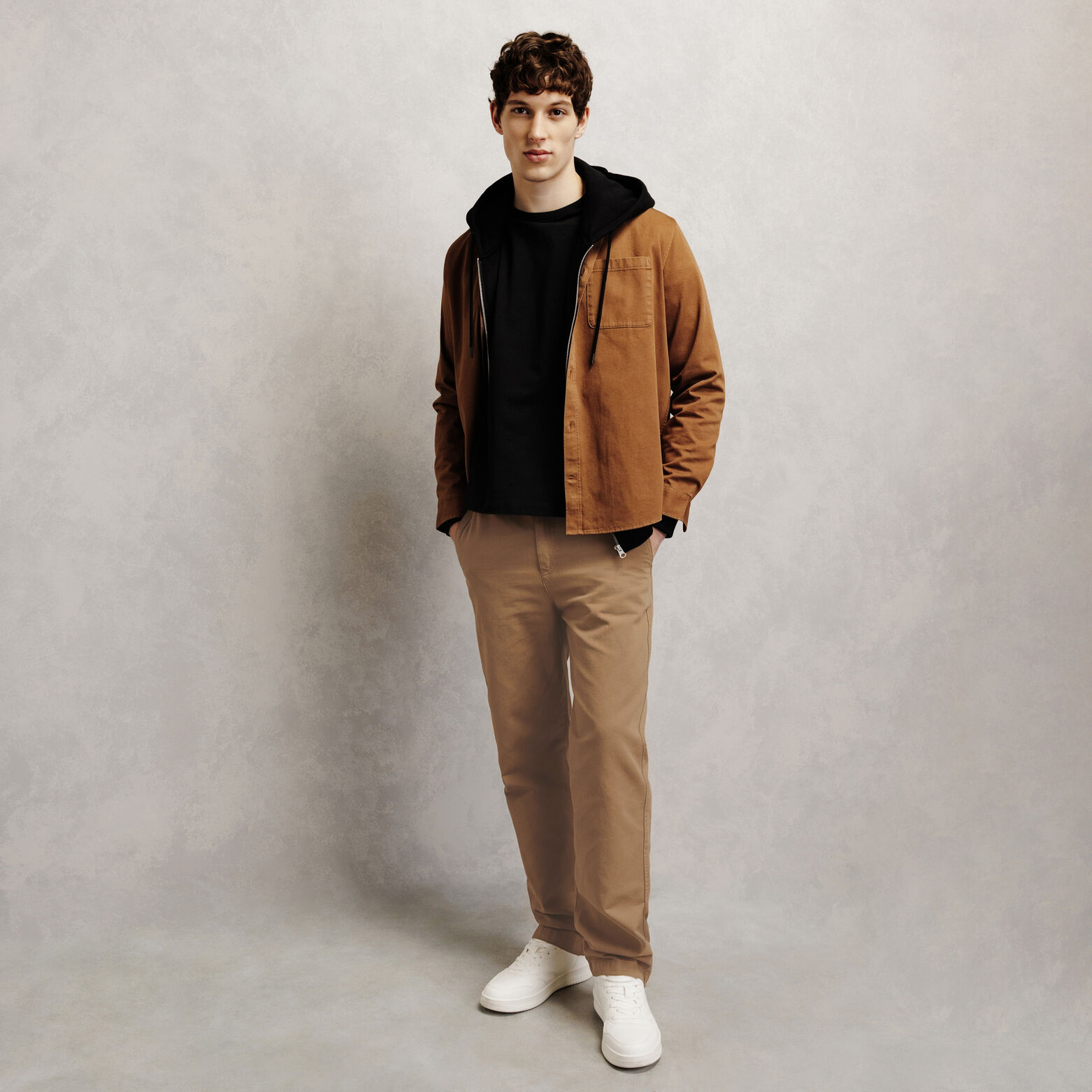 Loose fit broek in katoen en linnen