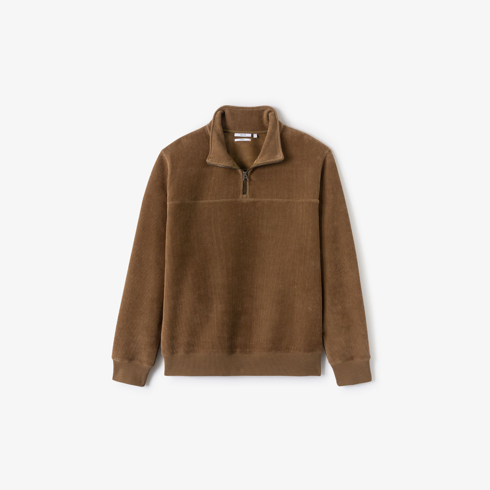 Sweater met opstaande ritskraag in fluweel