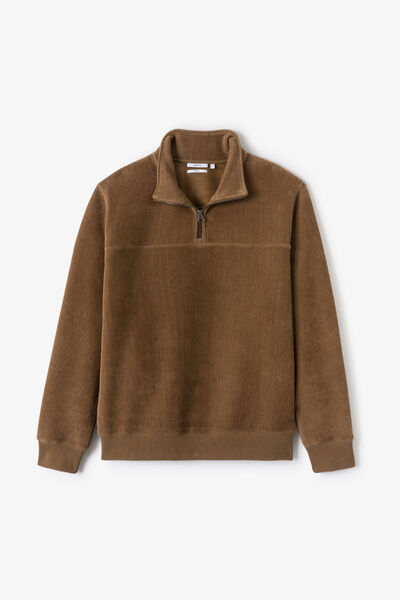Sweat col montant zippé velours