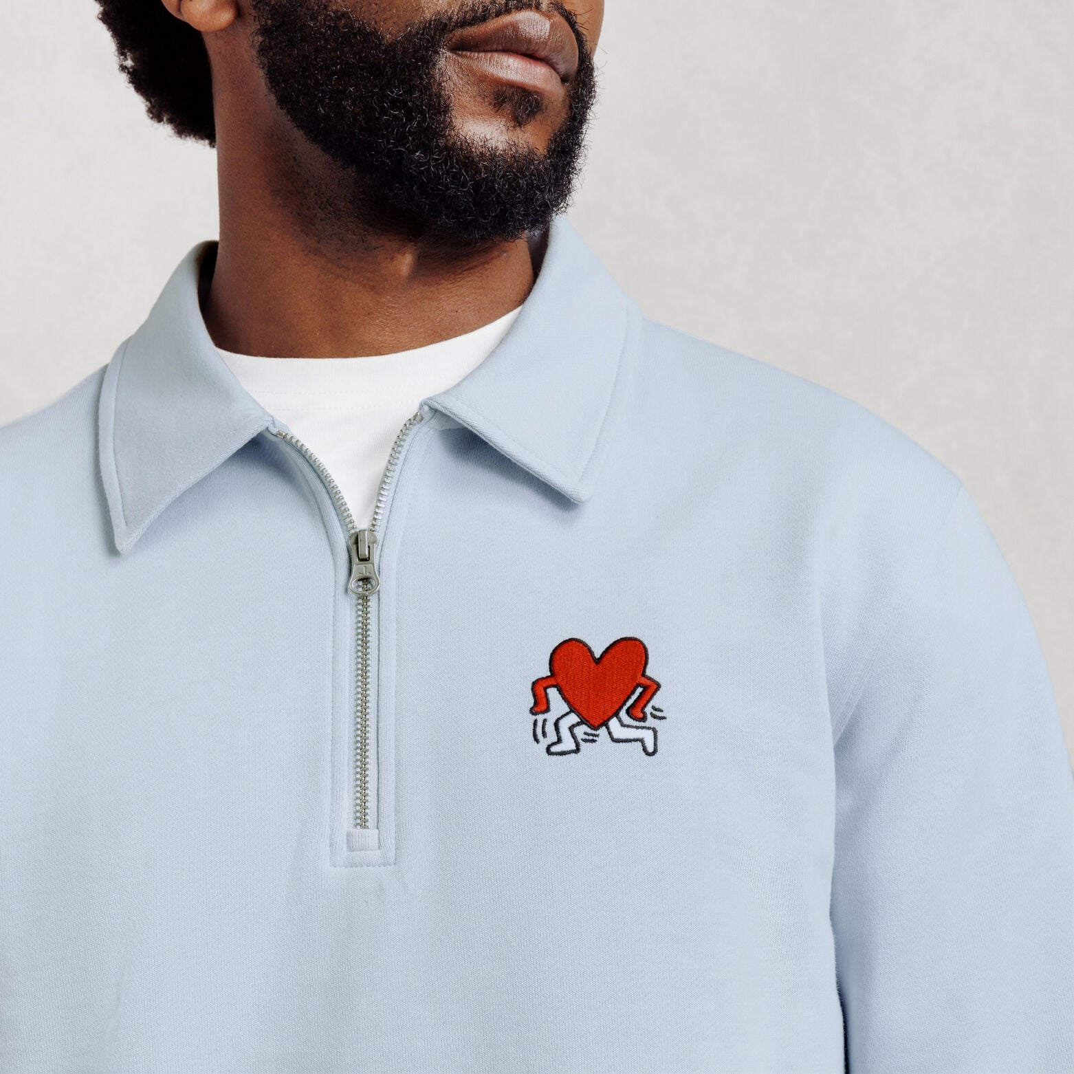 Sweater met ritskraag licentie Keith Haring