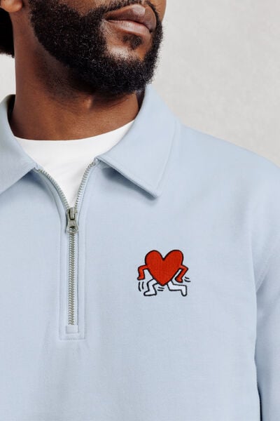 Sweater met ritskraag licentie Keith Haring
