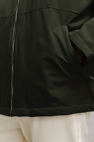 Blouson &agrave; capuche zipp&eacute;