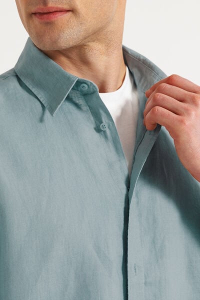Chemise en lin unie