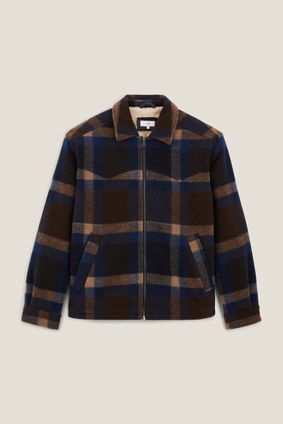 Surchemise à carreaux doublée en sherpa