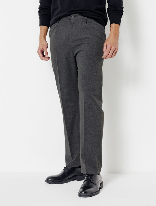 Pantalon large à plis flanelle