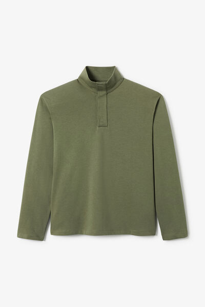 Tee shirt manches longues col montant pressionn&eacute;