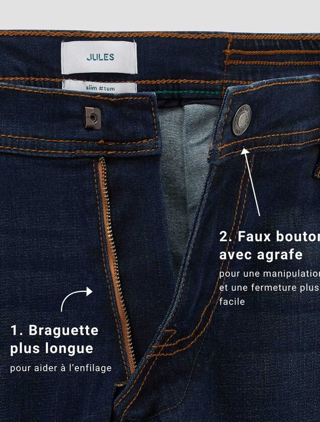 Jean slim pour personne à mobilité réduite