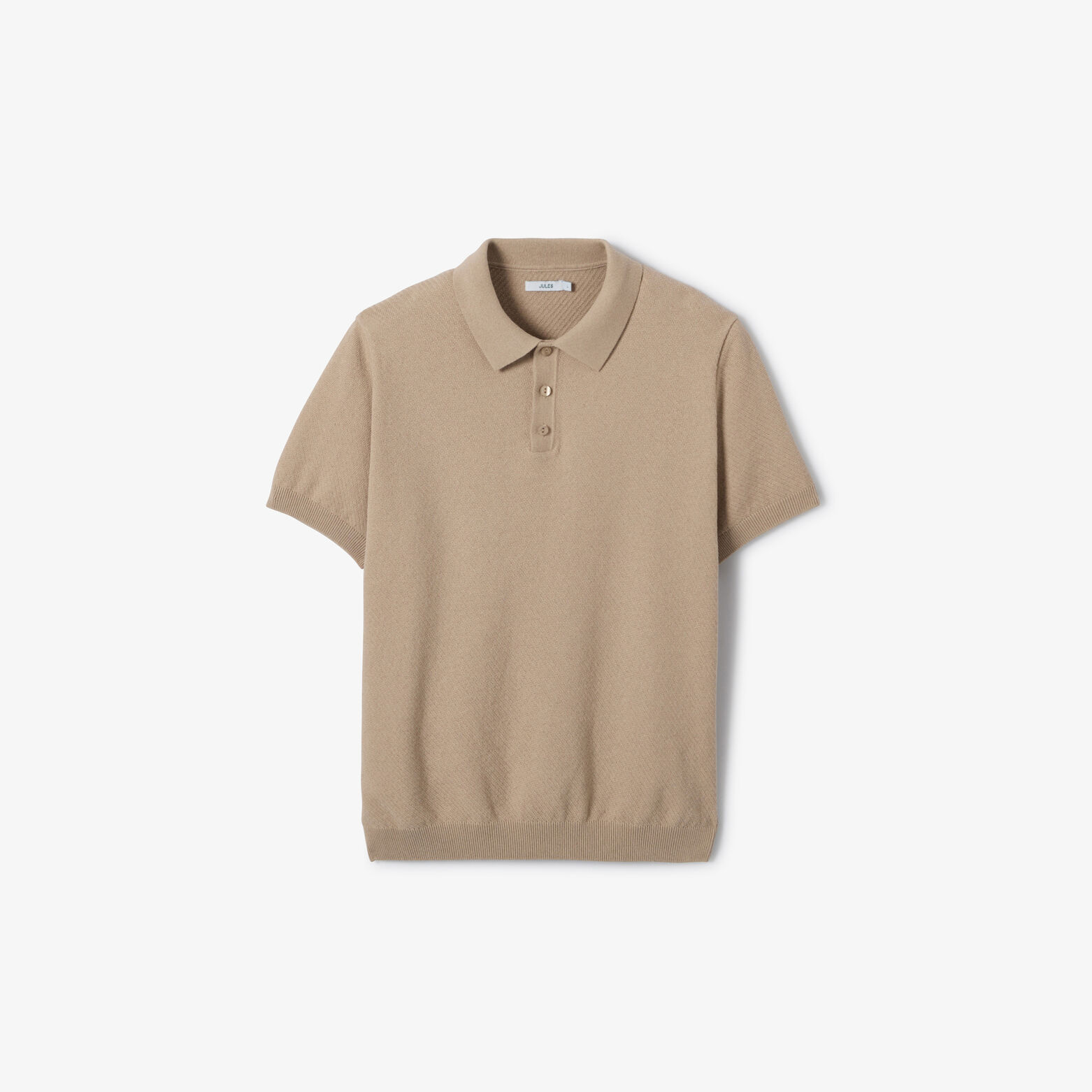 Polo en maille col boutonn&eacute; jeu de points