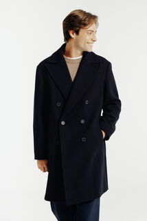 Lange wintermantel, gekruiste knoopsluiting