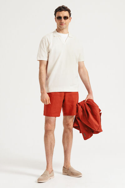 Polo korte mouwen met resortkraag in ribstof