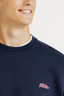 Sweat col rond effet d&eacute;lav&eacute; patch