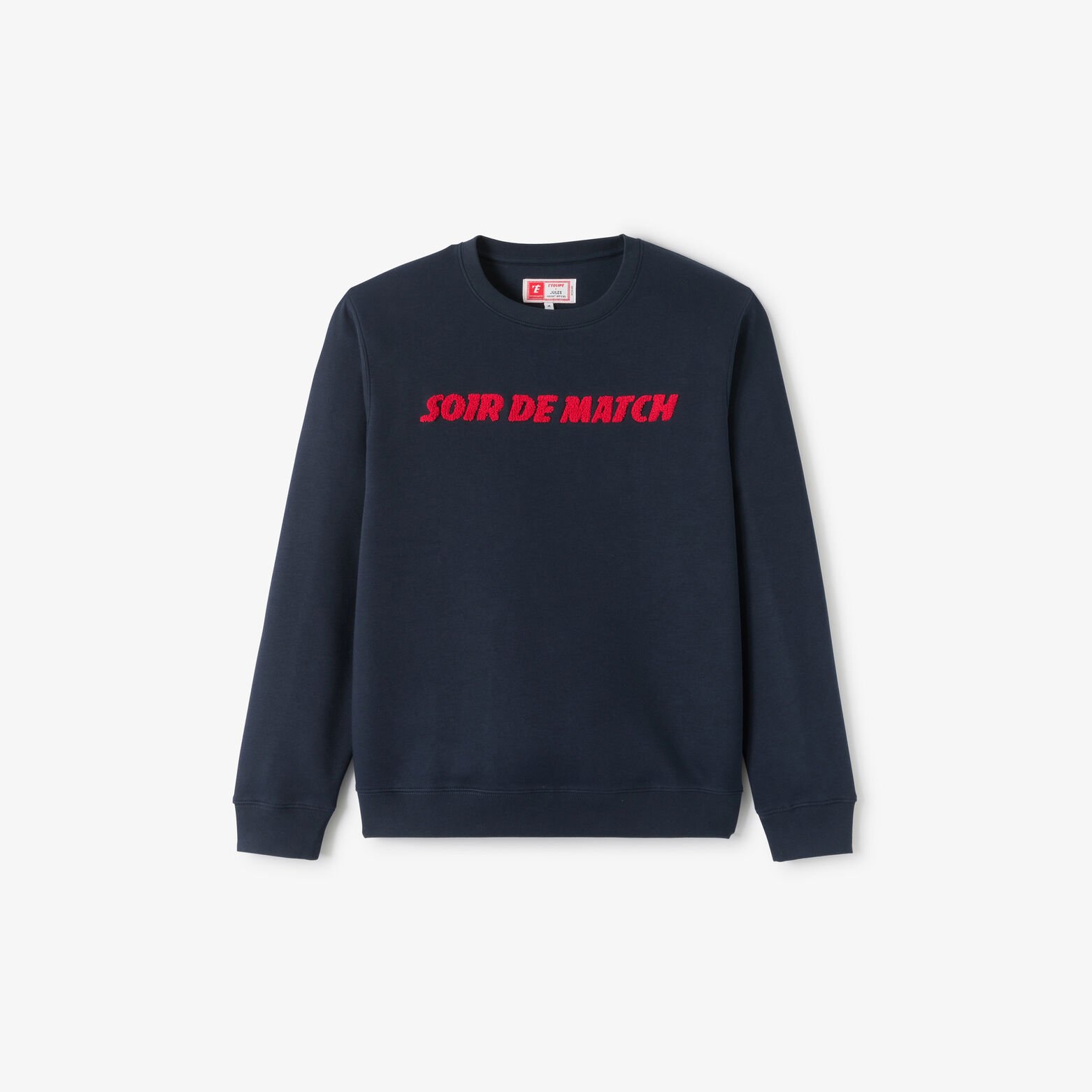 Sweat col rond d&eacute;tail bouclette licence L'&Eacute;quipe