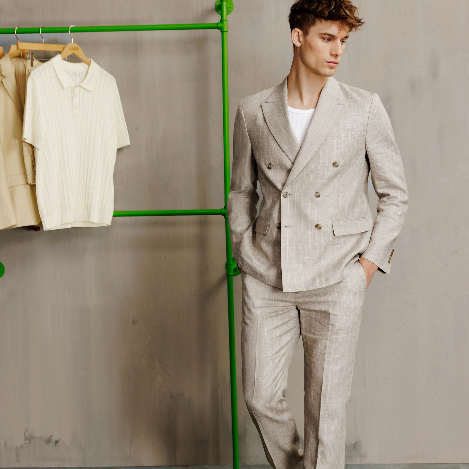Veste de costume crois&eacute;e confort
