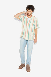 Chemisette en gaze de coton rayée