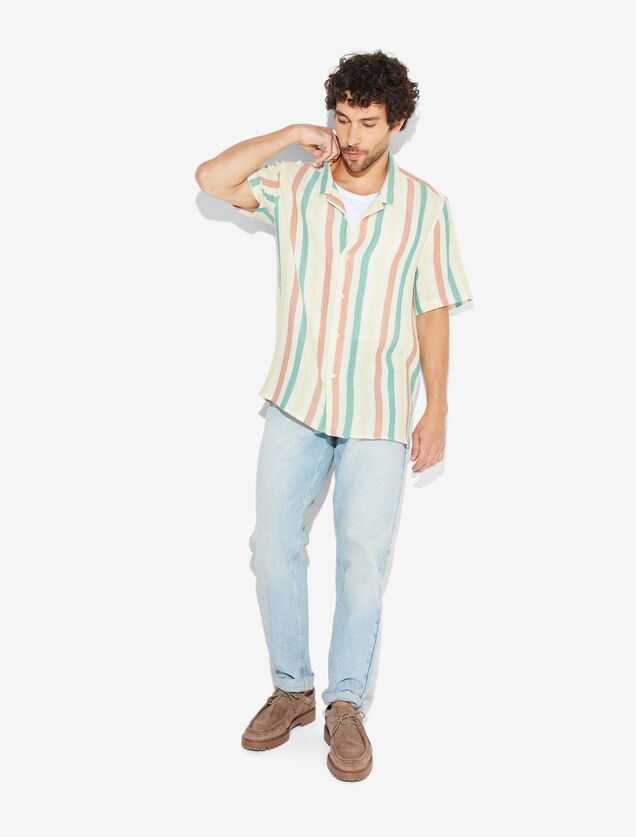 Chemisette en gaze de coton rayée