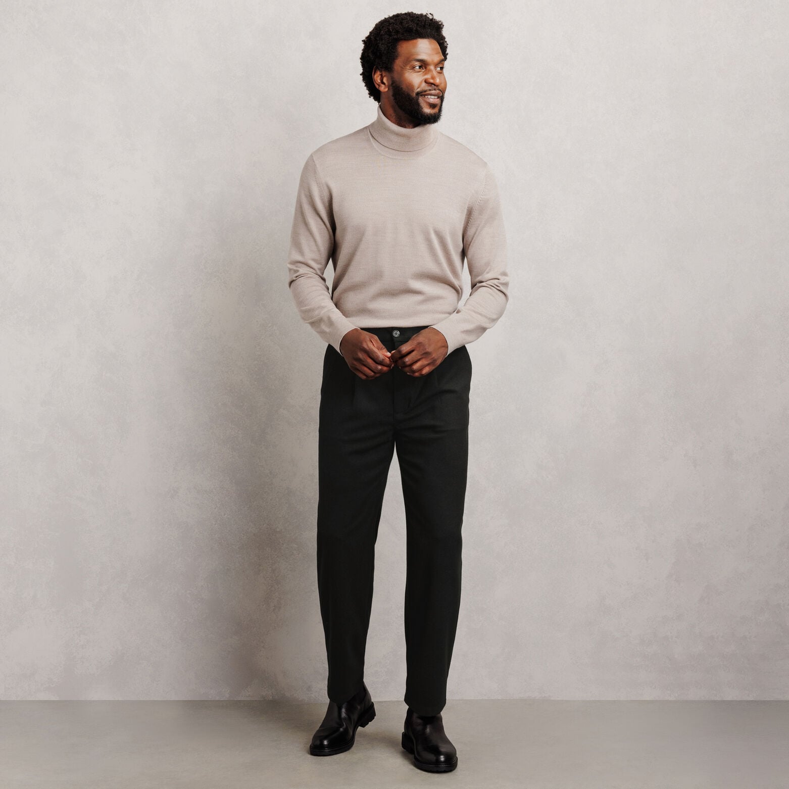 Pantalon straight taille &eacute;lastiqu&eacute;e