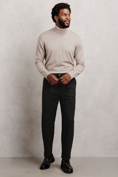 Pantalon straight taille &eacute;lastiqu&eacute;e