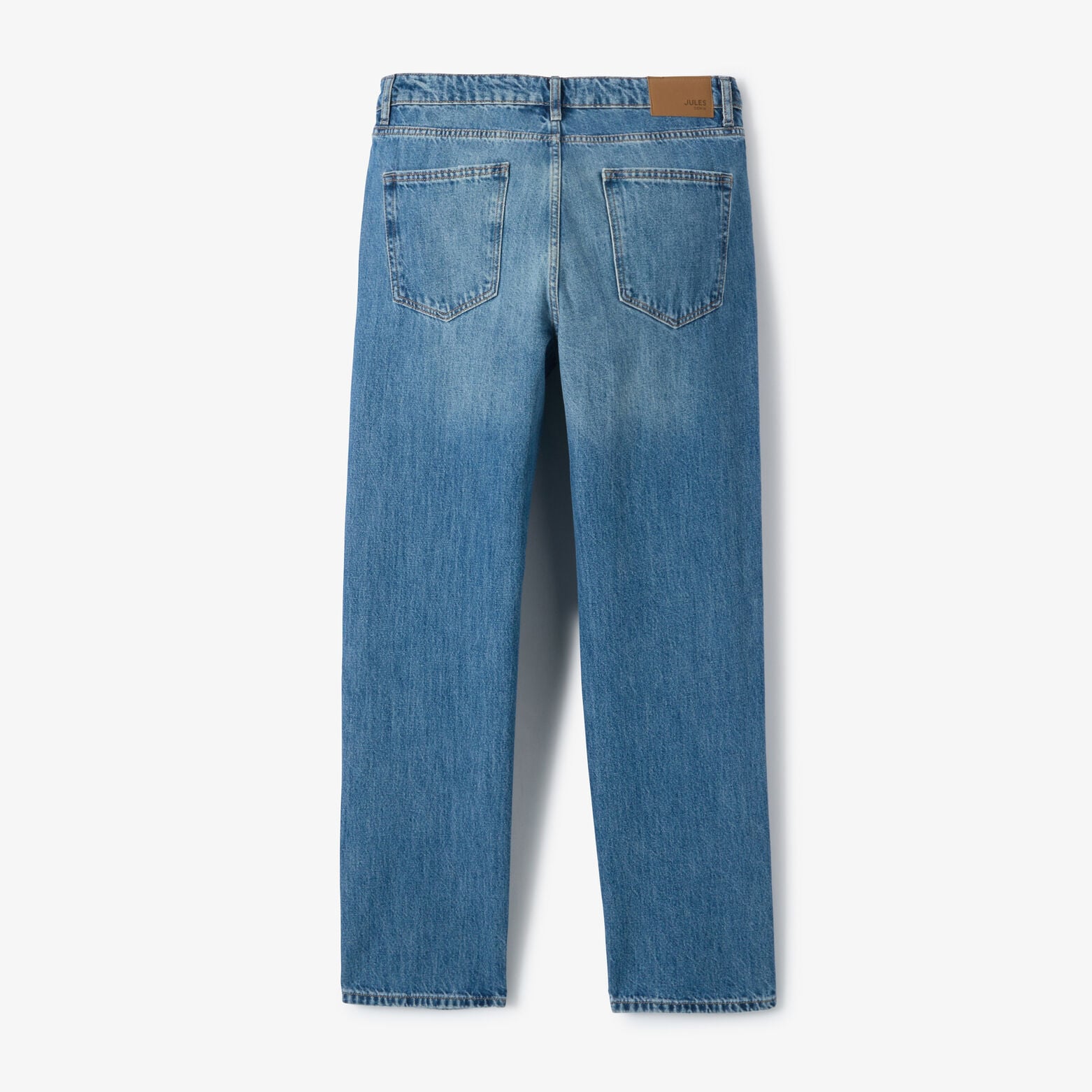 Jean loose avec abrasion d&eacute;lav&eacute; 100% coton